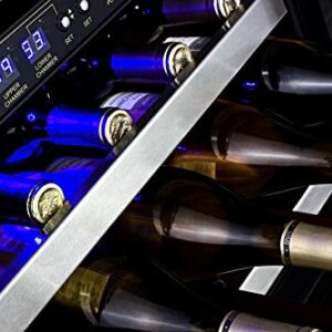 Summit SWC530BLBISTADA 24"" Wine Cooler with 46 Bottle Capacity Digital Thermostat Factory Installed Lock in Stainless Steel