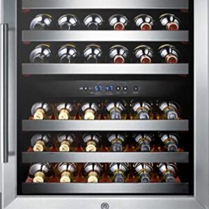 Summit SWC530BLBISTADA 24"" Wine Cooler with 46 Bottle Capacity Digital Thermostat Factory Installed Lock in Stainless Steel