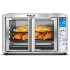 gourmia 9-slice digital air fryer oven with 14 one-touch cooking functions and auto french doors