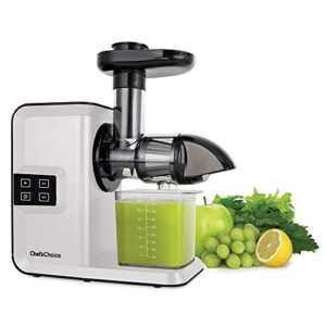chef’schoice juicer cold press masticating with quiet motor digital controls anti-clog reverse function for juicing fruits vegetables and greens, 150-watts, white