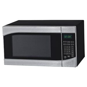 avanti mt9k3s 0.9 cubic foot microwave oven, 11″ x 19″ x 13.8″, stainless steel, black