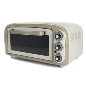 ariete vintage 1380 watt 440 degree 18 liter electric kitchen countertop toaster oven with 60 minute timer, beige