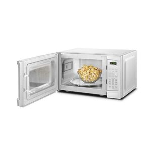 Danby DBMW1120BWW 1.1 Cu.Ft. Countertop Microwave In White - 1000 Watts, Family Size Microwave With Push Button Door