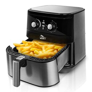 air fryer 5.8qt/5.5l, uten electric hot air frier cookers with temperature control, large air fryer – timer, nonstick fry basket, 1700w high-power, fast oven oilless cooker, dishwasher safe.