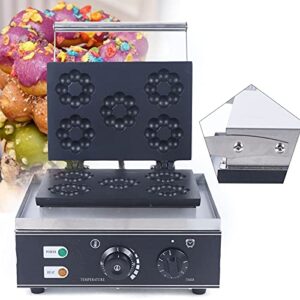 Commercial Non-Stick Waffle Donut Machine Plum Flower 5 Holes Double-Sided 1500W Electric Doughnut Maker For Baking Delicious Donuts