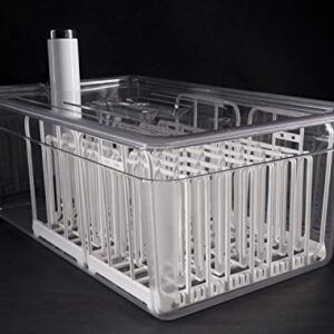 LIPAVI N20X Sous Vide Rack with Anti Float - Adjustable, Collapsible, Ensures even warmin - Polycarbonate with 316L Stainless steel weights - Square L:7.8 W:6.4 H:6.6 inch - Fits LIPAVI C20 Container