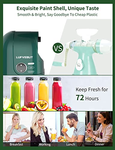 Vegetable Juicers for Celery Wheatgrass Ginger Beets, Fruit Juicer Machines Slow Masticating Juicer Cold Press Juice Extractor Pulp Separated, Quiet Motor, BPA Free, Dishwasher Safe, Easy To Clean