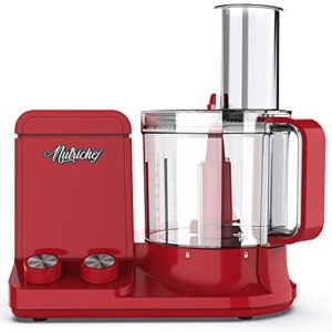 nutrichef ncfpred multifunction food processor-ultra quiet powerful motor, includes 6 attachment blades, up to 2l capacity (red), one size