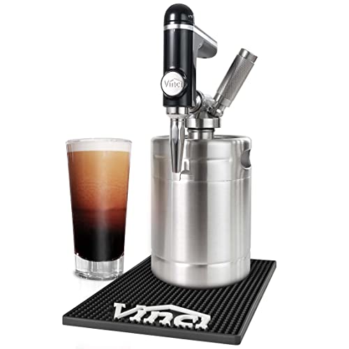 VINCI Nitro Cold Brew Maker Stainless Steel Home Brew Nitrogen Infusion Coffee Keg System Easy One Handed Dispensing System Includes Drip Mat