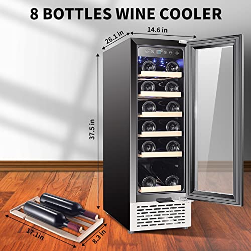 Old Canal VINERIE 18 Bottles Wine Cooler Refridgerators, Freestanding Fridge with QUIET Cooling Technology & Tempered Glass Door, 41F-71.6F Digital Temperature Control