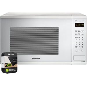 panasonic nn-su656w 1.3 cu. ft. 1100w countertop microwave oven in white bundle with 2 yr cps enhanced protection pack
