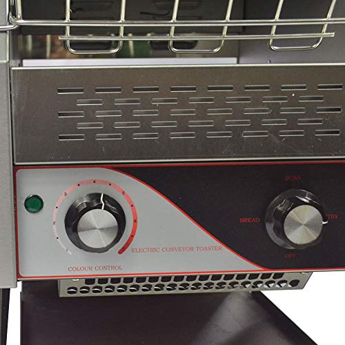 Commercial Conveyor Toaster, 300PCS/Hour 2200W 110V Bulit with Heavy Duty Stainless Steel Toaster for Restaurant Equipment For Bread Bagel Breakfast Food