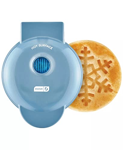 Snowflake Mini Waffle Maker Metallic Blue