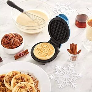 Snowflake Mini Waffle Maker Metallic Blue