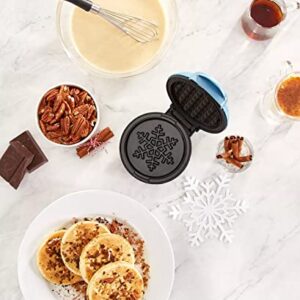 Snowflake Mini Waffle Maker Metallic Blue