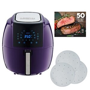 gowise usa 5.8-quarts 8-in-1 air fryer xl with 1-pack parchment paper (plum)