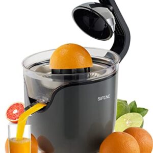 SiFENE Electric Citrus Juicer Machine Extractor, Stainless Steel Orange Juicer,2 cones for Lemons, Limes, Oranges,Grapefruit,with Soft Grip Handle and 150W motor, Easy to Clean, Anti-drip Spout