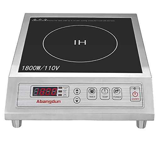 1800W/120V Commercial Range Countertop Burners Commercial Induction Cooktop Hot Plate Portable Electric Stove for Cooking Abangdun