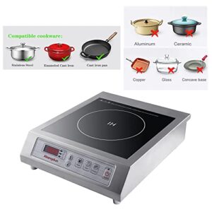 1800W/120V Commercial Range Countertop Burners Commercial Induction Cooktop Hot Plate Portable Electric Stove for Cooking Abangdun