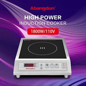 1800W/120V Commercial Range Countertop Burners Commercial Induction Cooktop Hot Plate Portable Electric Stove for Cooking Abangdun