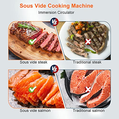 Upesitom Sous Vide Cooker, 1100W Sous Vide Precision Machine, IPX7 Waterproof Immersion Circulator with Temperature Control, Digital Timer, Low Noise & Fast Heating