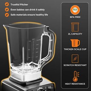 Enfmay Smoothie Blender Maker, 1450W High Performance Blender with 4 Preset Programs, 8 Speeds Control 33000RPM High-Speed, 2L Tritan BPA Free Container, Ice Crush Blender for Smoothie/Ice/Dessert/Nut