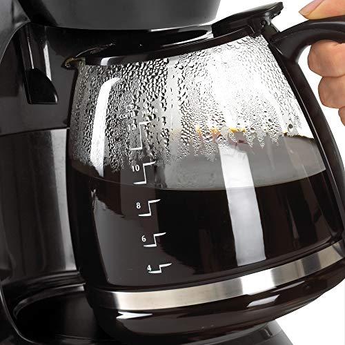 Black & Decker DCM100B 12-Cup Programmable Coffeemaker with Glass Carafe, Black