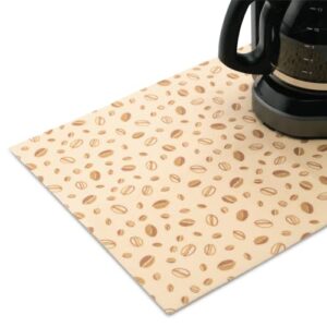 s&t inc. coffee mat, absorbent coffee bar mat for coffee maker and espresso machine, coffee maker mat for countertops, coffee beans print, 14 in. x 20 in., 1 pack