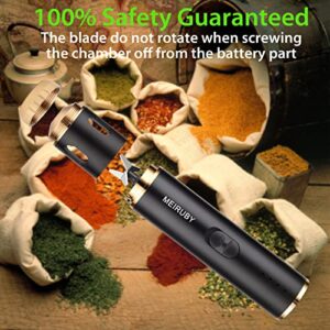 MEIRUBY Grinder Electric Herb Grinder Spice Crusher Mills Portable Grinder USB Rechargeable Black