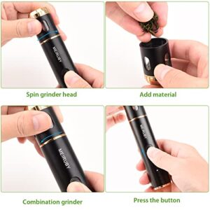 MEIRUBY Grinder Electric Herb Grinder Spice Crusher Mills Portable Grinder USB Rechargeable Black