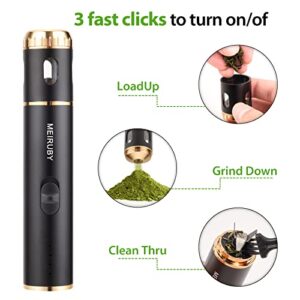 MEIRUBY Grinder Electric Herb Grinder Spice Crusher Mills Portable Grinder USB Rechargeable Black