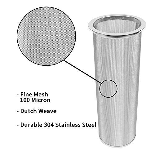 Cold Brew Coffee Maker Filter for 2Quart/64ounce Wide Mouth Mason Jar-Iced Coffee&Tea&Fruit Maker-Food-grade 304 Stainless Steel coffee Filter-Free silicone seal gasket&Coffee Scoop.(Jar NOT Included)