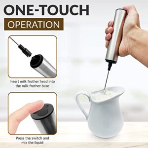 NAPCAM electric milk frother USB rechargeable portable handheld 2 speed whisk stirrer option ideal for almond milk hot chocolate nespresso matcha milk steamer protein drink mixer coffee accessories