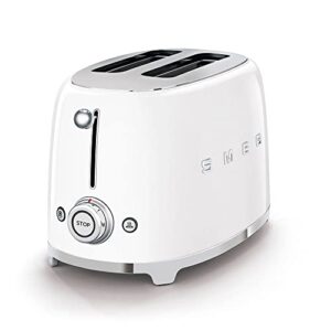 smeg 50s retro line white 2-slice toaster