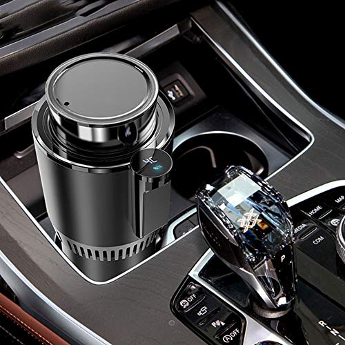 2-in-1 Smart Car Cup Warmer Cooler, Auto Car Cooling and Heating Cup Mug Holder with LED Temperature Display, Touch Control, Keep Beverage Cool and Warm Fits in Commuter Road Tripper