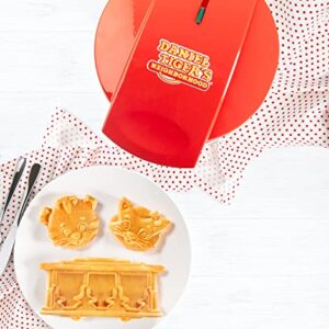 Daniel Tiger Waffle Maker Iron - Electric Nonstick Waffler Featuring 3D mini Character Shaped Waffles or Pancakes of Daniel Tiger, Caterina Kitty Cat & the Trolley - Fun for Themed Party, Make Breakfast Fun for Kids, Adults