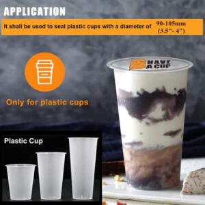 JIAWANSHUN Cup Sealing Film Cup Sealer Film 90-105mm (3.5"- 4") 3000 pcsfor Boba Tea for Bubble Milk Tea Cup Sealing Film Roll