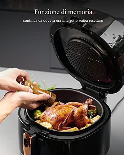 Large Air Fryer 8 Quart with Viewing Window, Big Capacity Family Size Oilless Airfryer Oven with 100 Recipt Digital Recipe Cookbook, Nonstick Basket and Dishwasher Safe