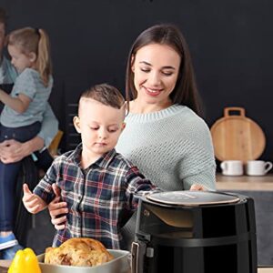 Large Air Fryer 8 Quart with Viewing Window, Big Capacity Family Size Oilless Airfryer Oven with 100 Recipt Digital Recipe Cookbook, Nonstick Basket and Dishwasher Safe