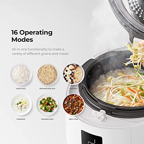 CUCKOO CRP-ST1009F 10-Cup (Uncooked) Twin Pressure Rice Cooker & Warmer 12 Menu Options: High/Non-Pressure Steam & More, Made in Korea,White