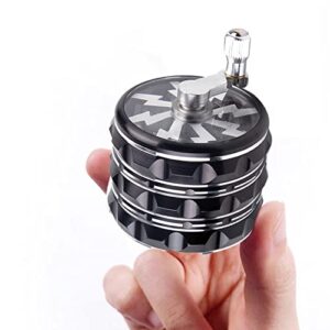 2.5 Inch Hand Crank Grinder, Potable Large Grinder With Clear Top Cover, Best Gift(Black)