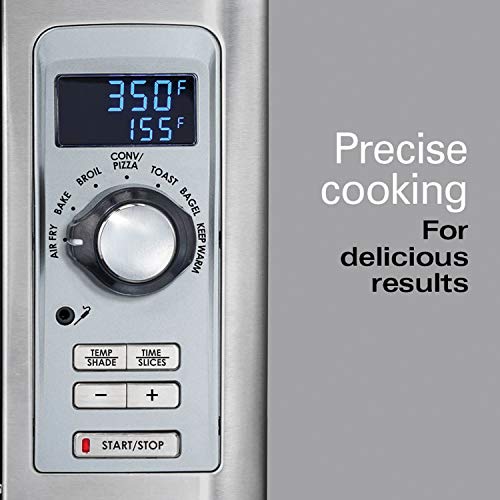 Hamilton Beach Professional Sure-Crisp Digital Air Fryer Countertop Toaster Oven, 1500W, Fits 12” Pizza 6 Slice Capacity, Temperature Probe, Stainless Steel (31243)