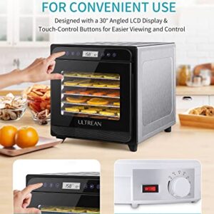 Ultrean Food Dehydrator, 8 Stainless Steel Trays Dehydrator for Jerky, Fruit, Veggies, Meat, Yogurt, Food Dryer Machine with Adjustable Digital Timer and Temperature Control (Rscipe Book Included)