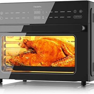 Fabuletta Air Fryer Toaster Oven Combo - 32 QT Large Countertop Convection Toaster Oven,18-in-1 Digital Airfryer with Dehydrate, Smokeless Fast Cooking Oven Fit 13" Pizza, 13 Lbs Chicken,5 Accessories