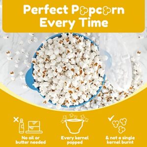 POPCO Silicone Microwave Popcorn Popper with Handles, Silicone Popcorn Maker, Collapsible Bowl Bpa Free and Dishwasher Safe - 15 Colors Available (Transparent Aqua)