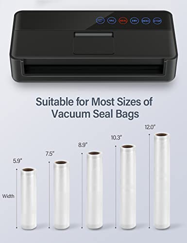 Vacuum Sealer Machine, Food Vacuum Sealer, (95Kpa)Space Saving Vacuum Sealers, With Sealer Bags Seal Food Storage,Dry Moist food Modes, LED Indicator Lights