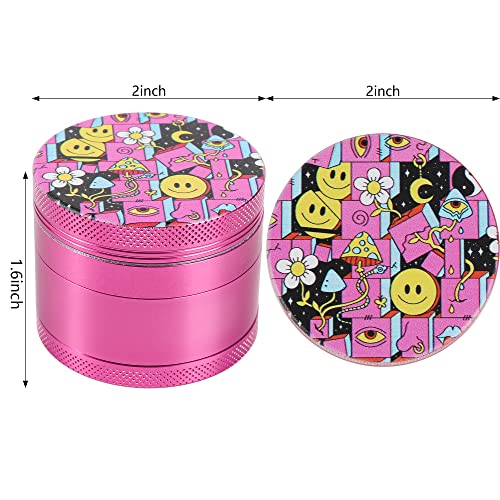 2 Inch Spice Grinder ( Pink Mushroom Pattern )