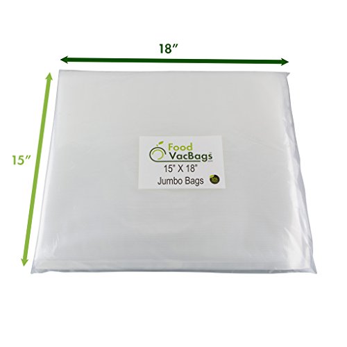 15-inch by 18-inch FoodVacBags Commercial Vacuum Sealer Bags, Industrial Size Storage for Food, Clothing, Documents (100)