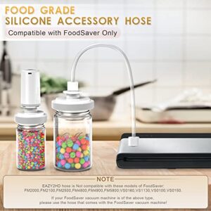 Eazy2hD Mason Jar Vacuum Sealer, Electric Vacuum Sealer for Jars Compatible with FoodSaver Canning Sealer, Jar Vacuum Sealer Attachment Kit for Food Storage with Wide & Regular Mouth Mason Jars