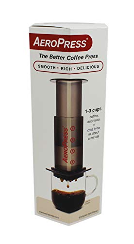 Aeropress Original Coffee and Espresso Maker, Barista Level Portable Coffee Maker with Chamber, Plunger, & Filters, Quick Coffee and Espresso Maker, Made in USA